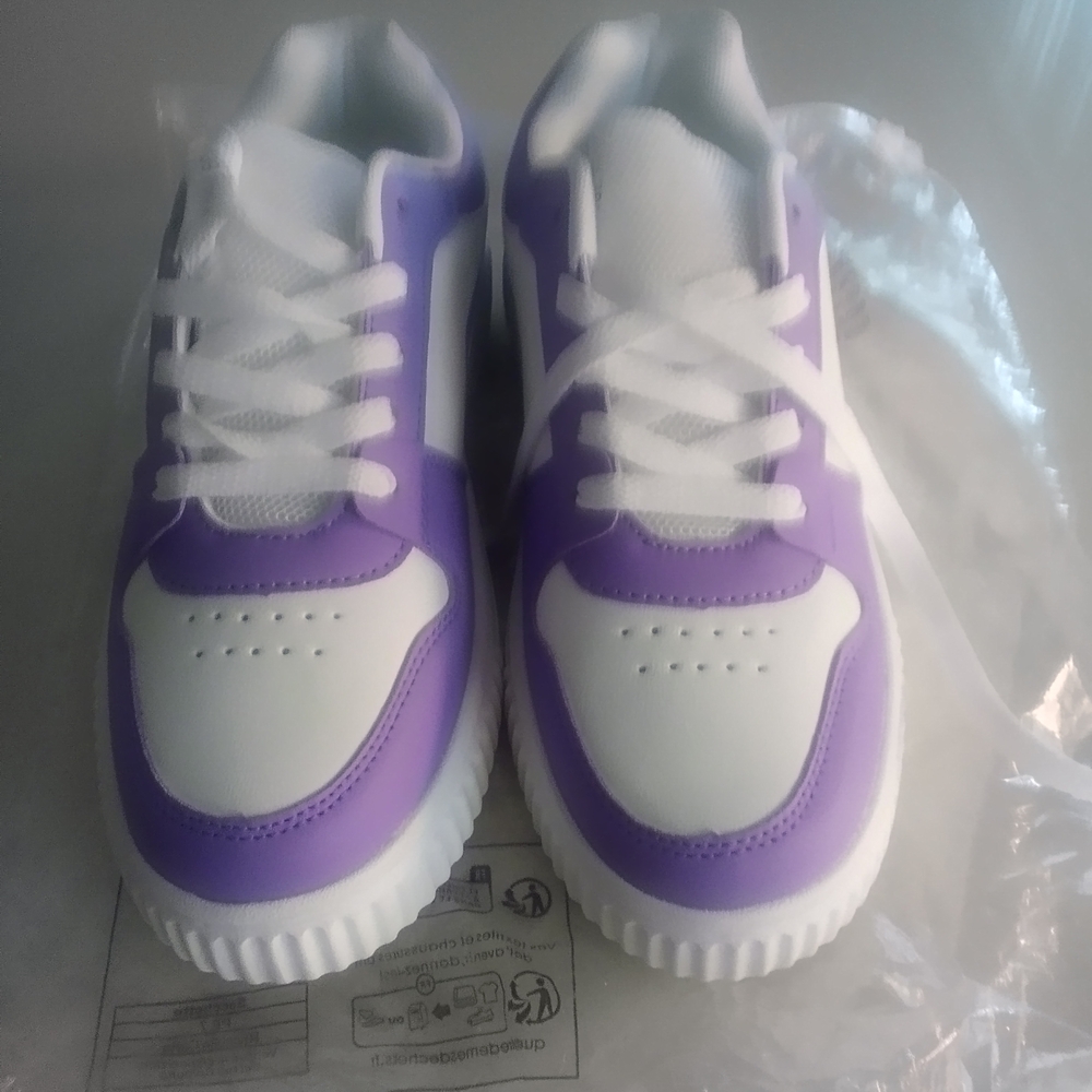Women's Casual Sports Shoes Color Block Sneakers, Popular Purple Shoes